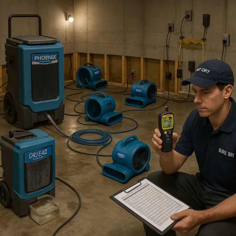 Structural Drying and Dehumidification process in Branson, MO